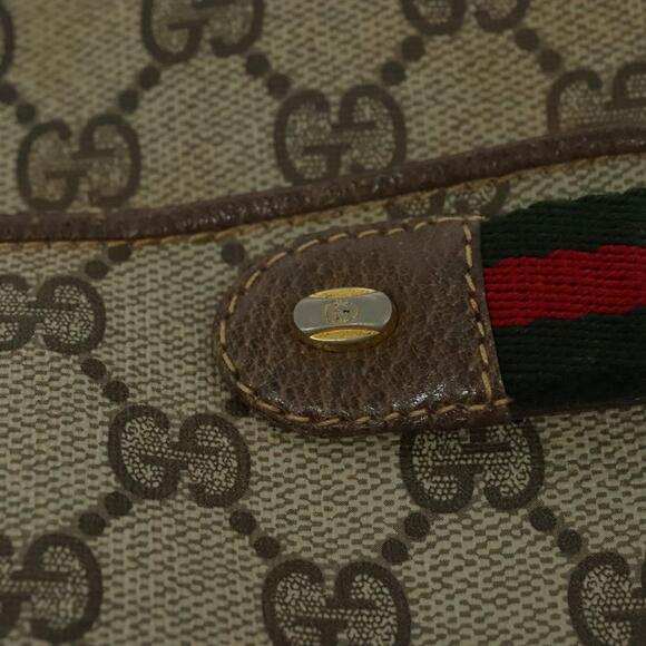 GUCCI GG Supreme Web Sherry Line Bag Pvc Beige Gold 904 02 049 - Picture 14 of 16